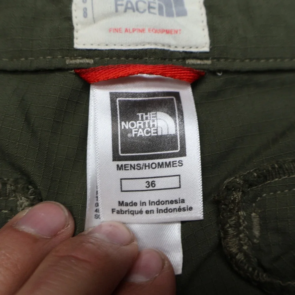 North Face Pants Men 36x33 Green Convertible Cargo Ripstop Light Wind Rain Hike